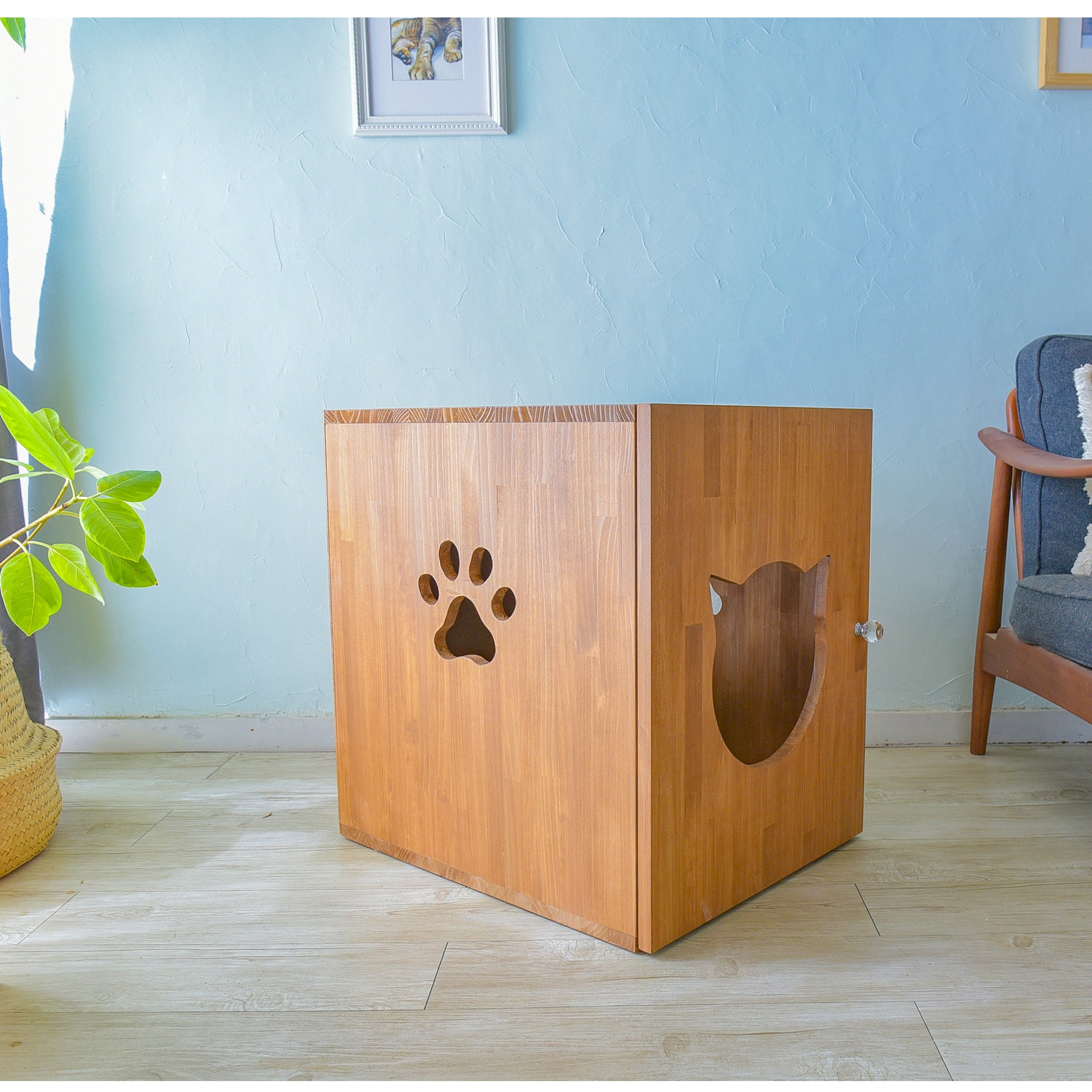 デオトイレ対応＞天然木でセミオーダーな猫のトイレカバーハウス